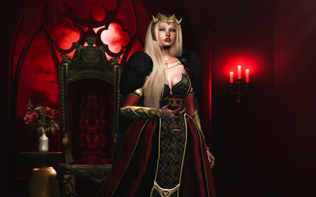 Step into the mesmerizing Gothic underworld of Enchantment, where Aghata Darkwatch 's captivating portrayal of a Gothic queen commands attention.