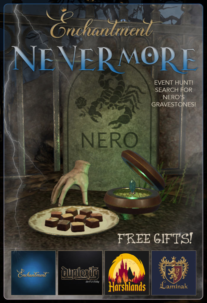 Seek out Nero’s gravestones at Enchantment Presents: Nevermore and claim three hauntingly delightful free gifts.