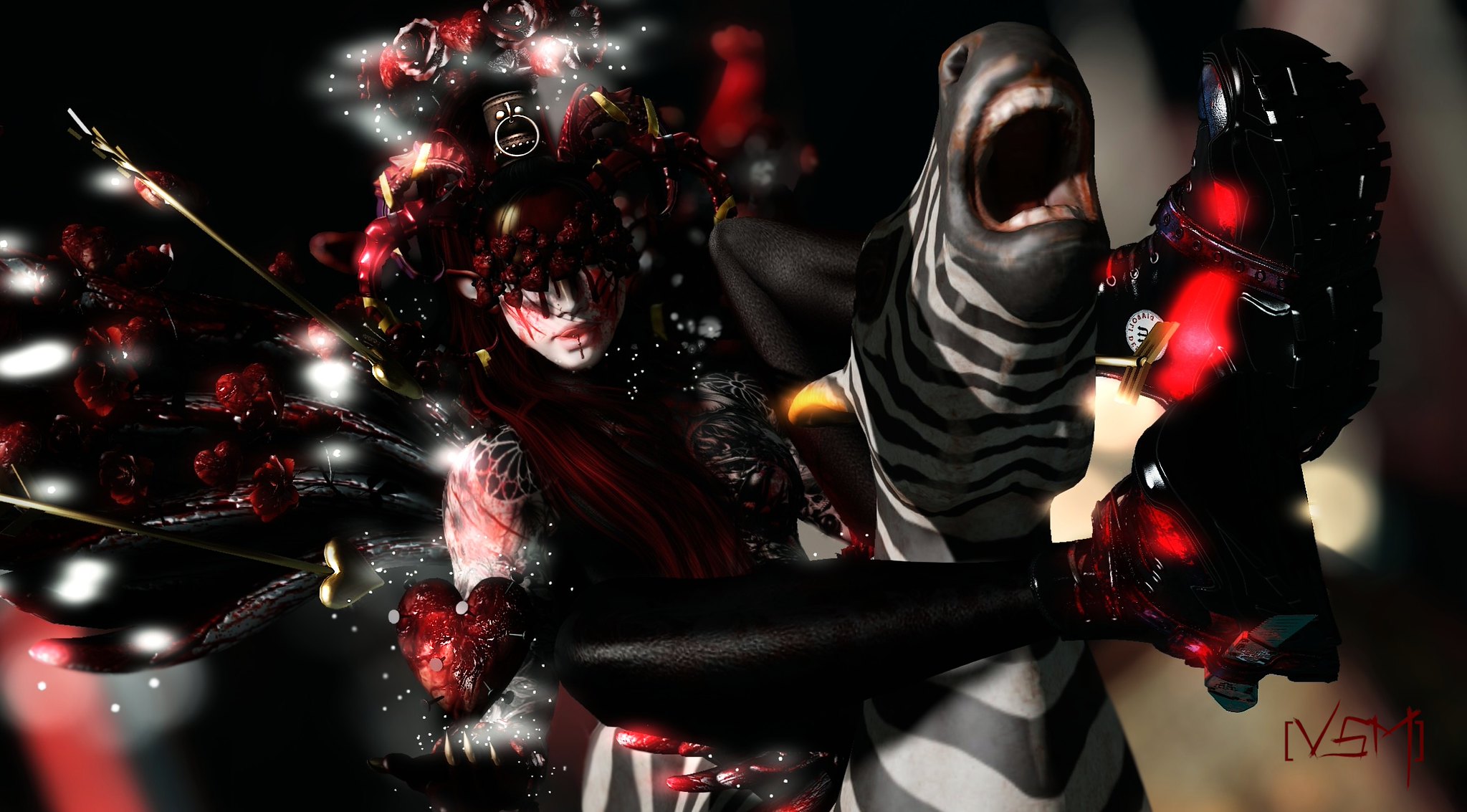 Varosh Santanamiguel commands the Midnight Carnival atop meadowWorks’ Zebra Rocker, where velvet shadows tighten and the circus answers to no one but her.